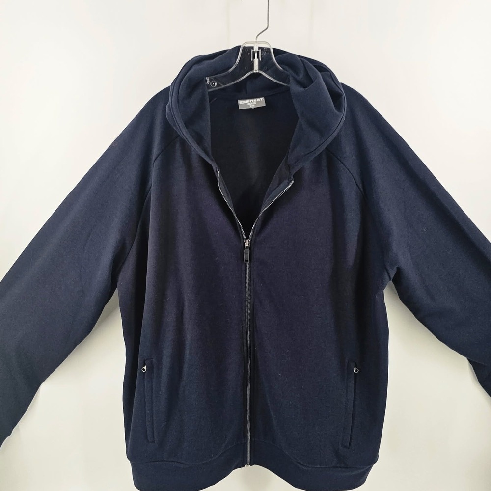 32 Degrees Heat Full Zip Hoodie Men's XXL Navy Blue Raglan Sleeve